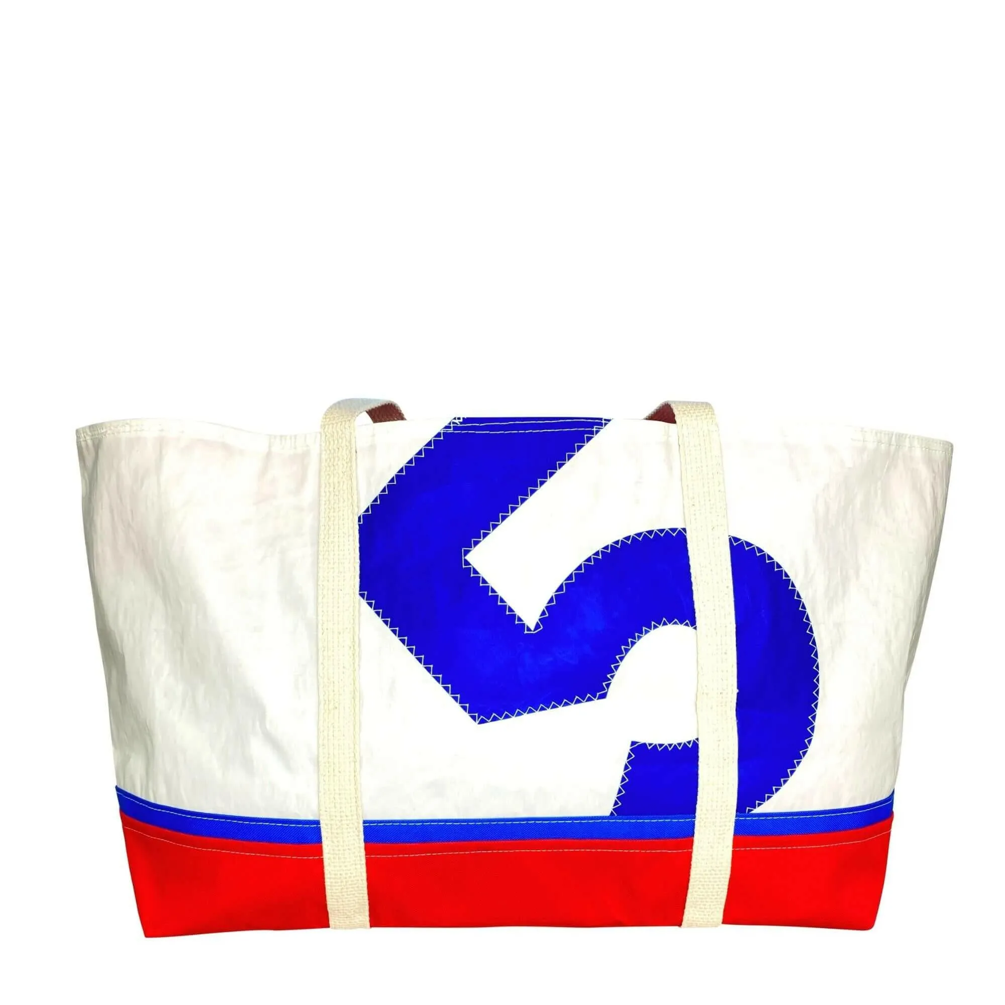 Recycled Sail Bag, Tote Bag Handmade from Sails, Blue & Red