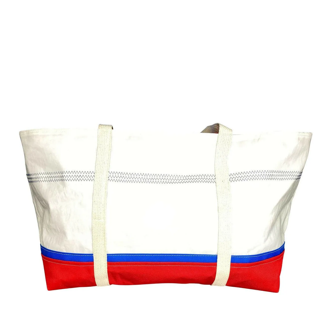 Recycled Sail Bag, Tote Bag Handmade from Sails, Blue & Red