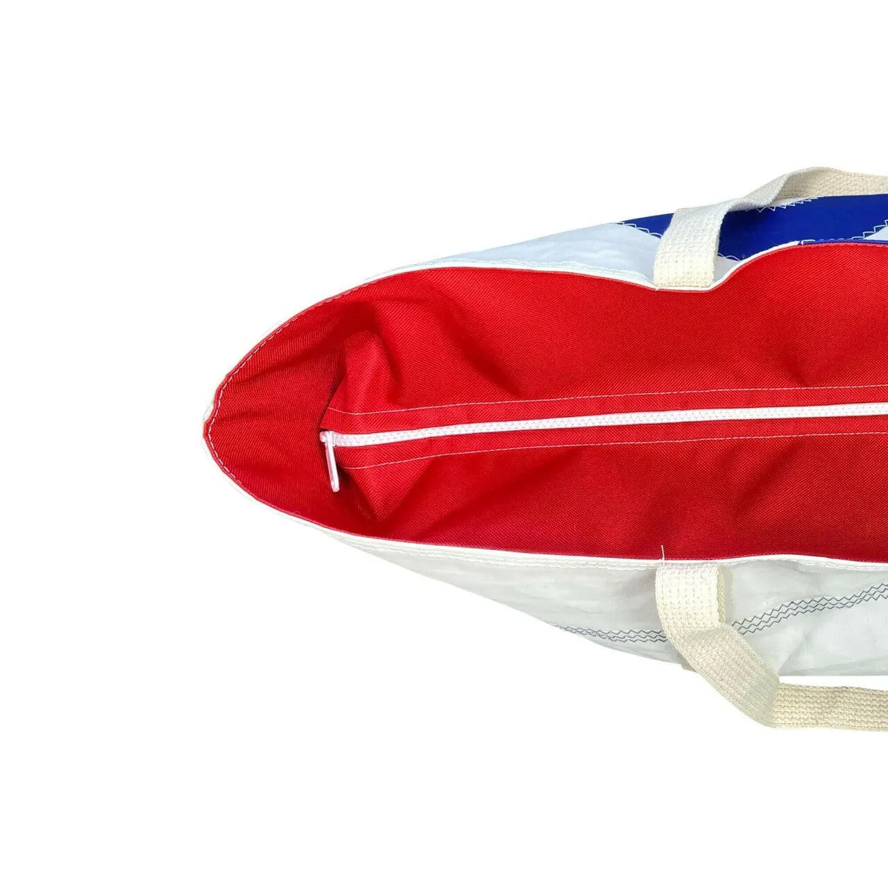 Recycled Sail Bag, Tote Bag Handmade from Sails, Blue & Red