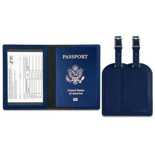 RFID Passport Holder with Travel Luggage Tag (3-Piece Set)