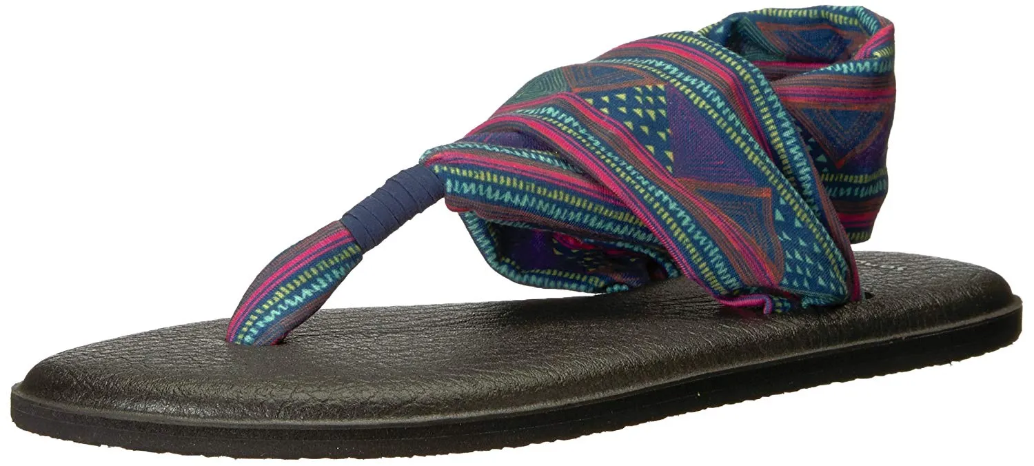 Sanuk Yoga Sling 2 Navy Multi GEO Stripes Sandals - Women's