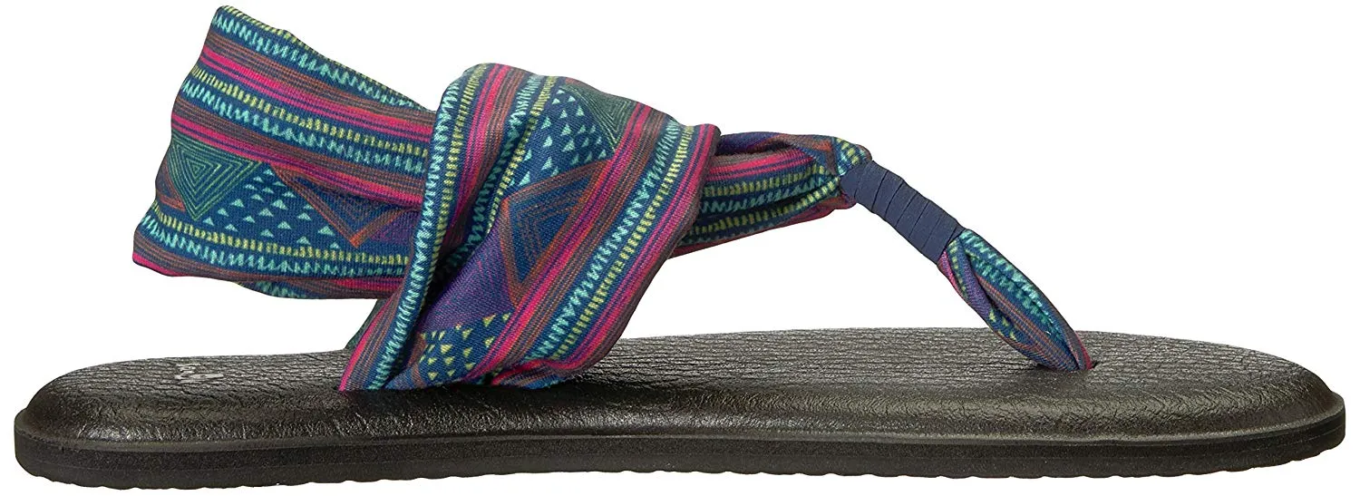 Sanuk Yoga Sling 2 Navy Multi GEO Stripes Sandals - Women's