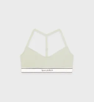 Serif Logo Sports Bralette - Sage