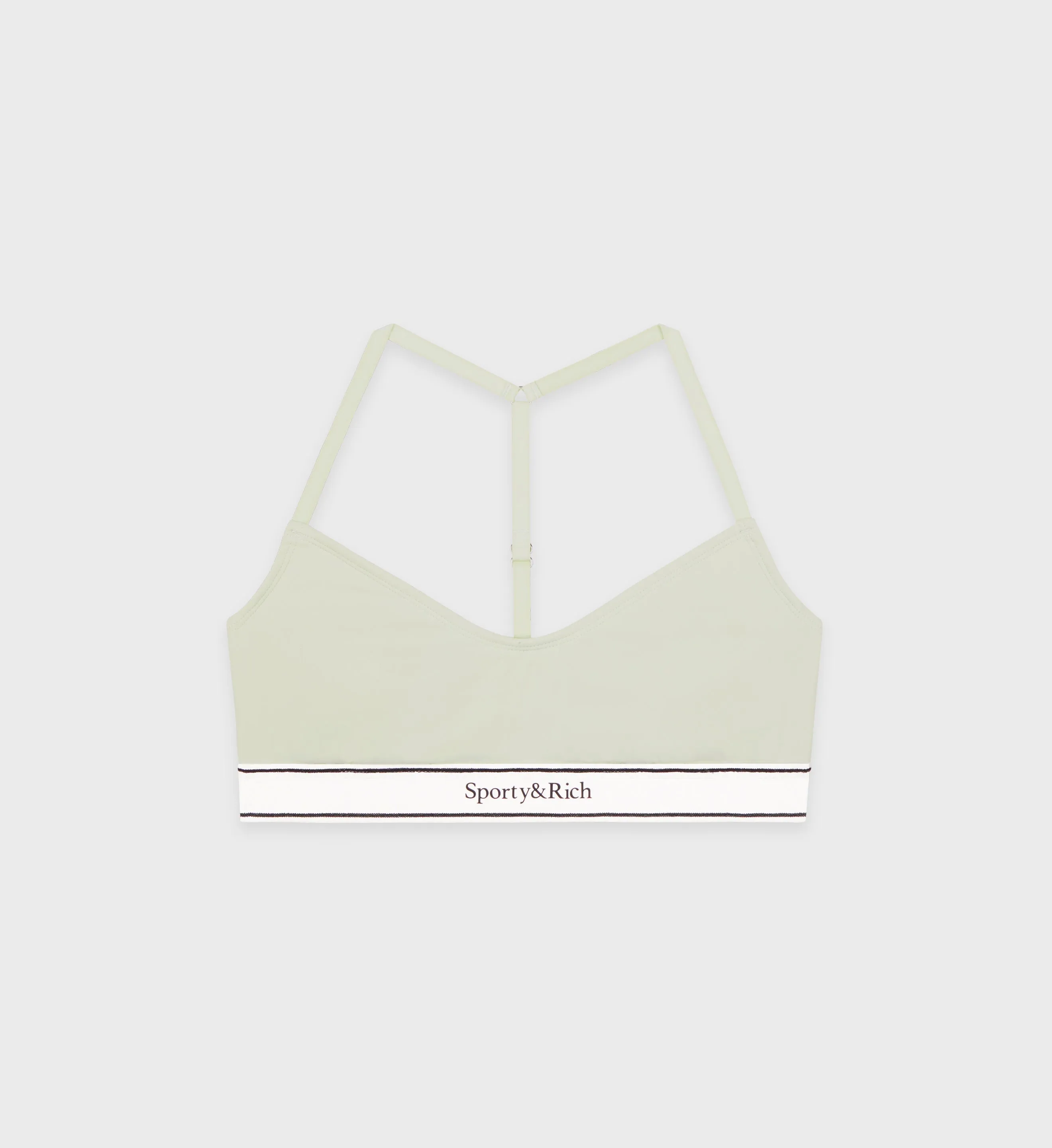 Serif Logo Sports Bralette - Sage