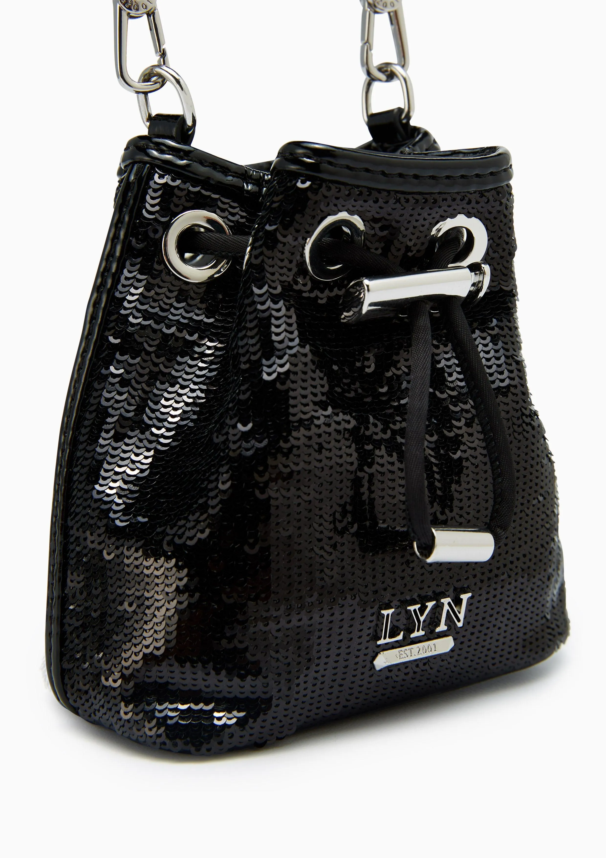 Sparkle Mini Bucket Bag Black