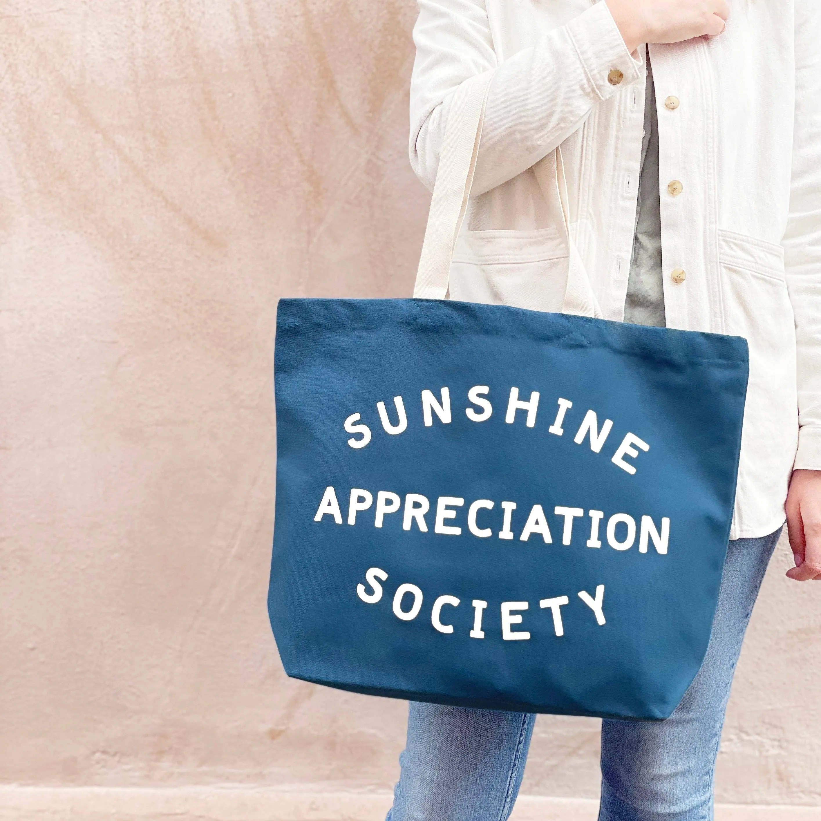 Sunshine Appreciation Society - Ocean Blue Canvas Tote Bag