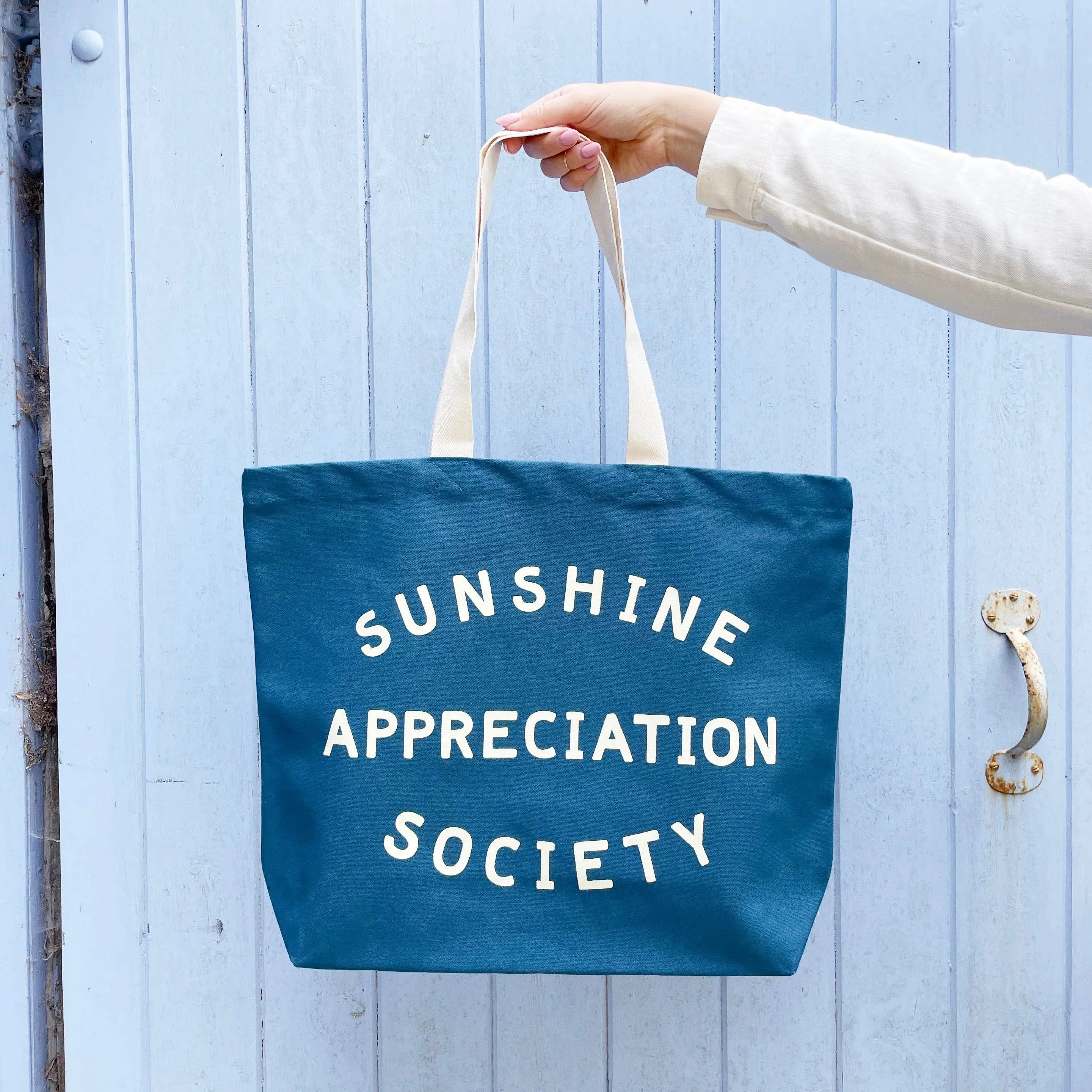 Sunshine Appreciation Society - Ocean Blue Canvas Tote Bag