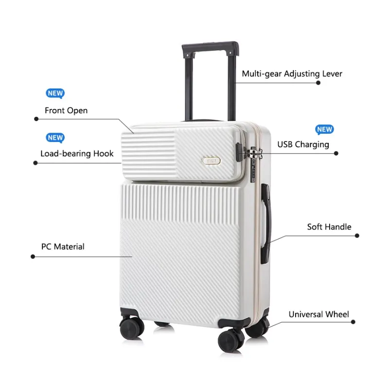 Travel Multi-Gear Luggage with Front Open Design 22"