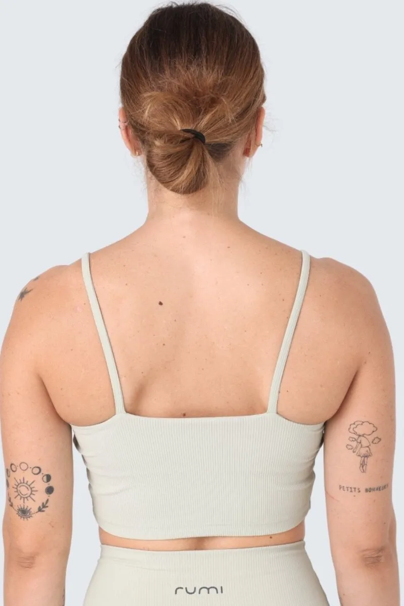 W Sun Rib Crop Top Sports Bra - Peacock Light