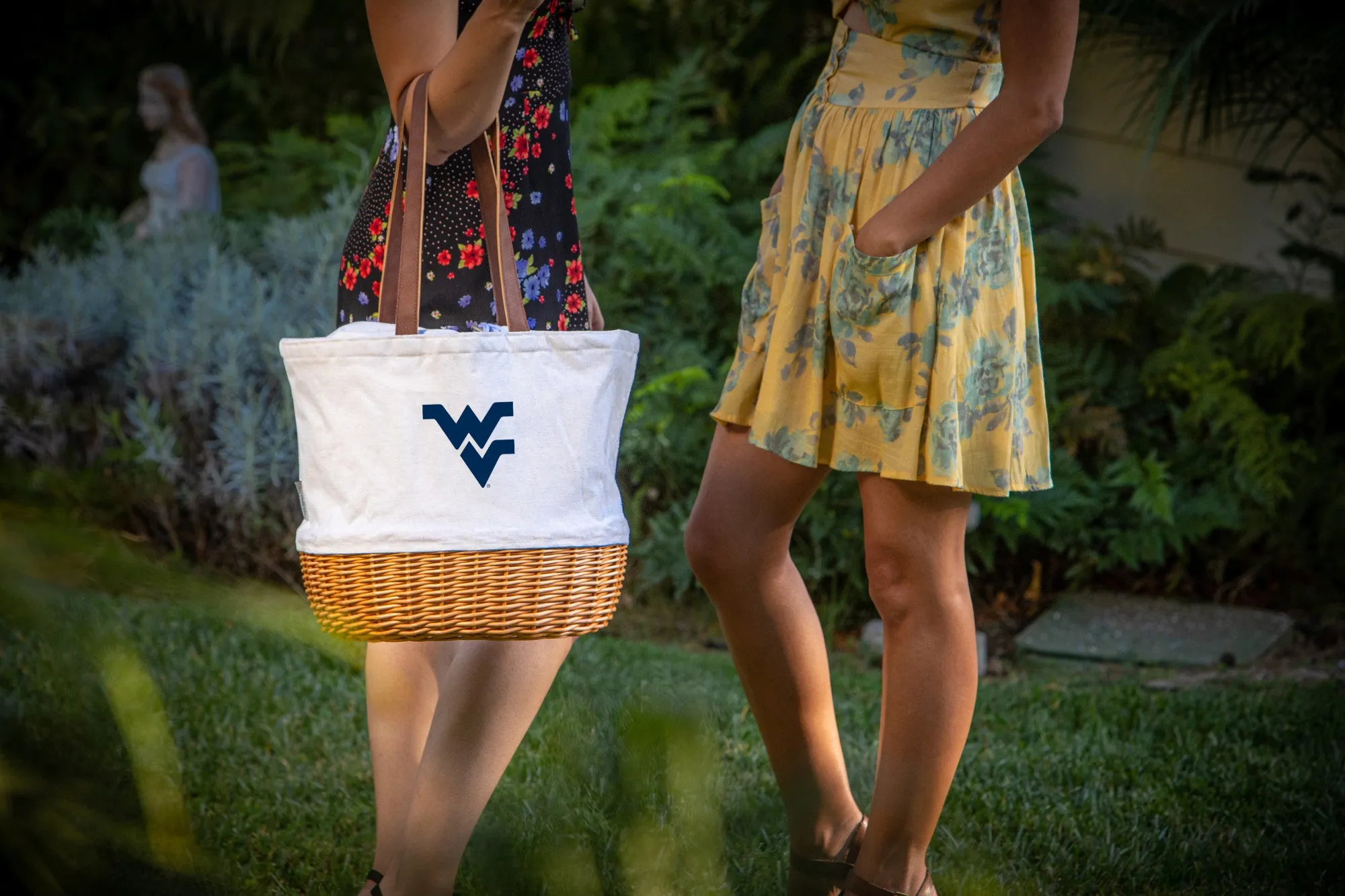 West Virginia Mountaineers - Coronado Canvas and Willow Basket Tote