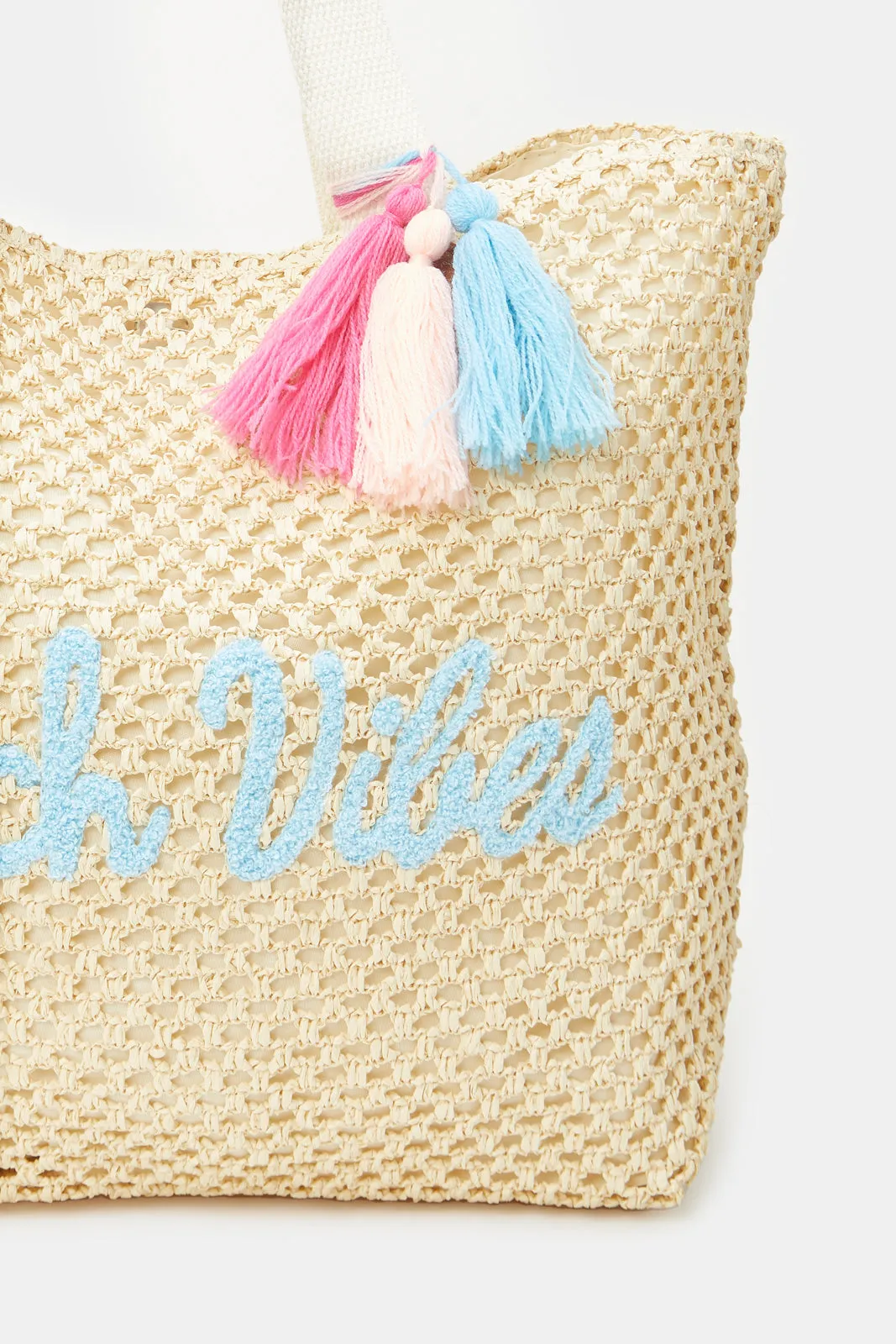 Women Beige Beach Vibes Bag