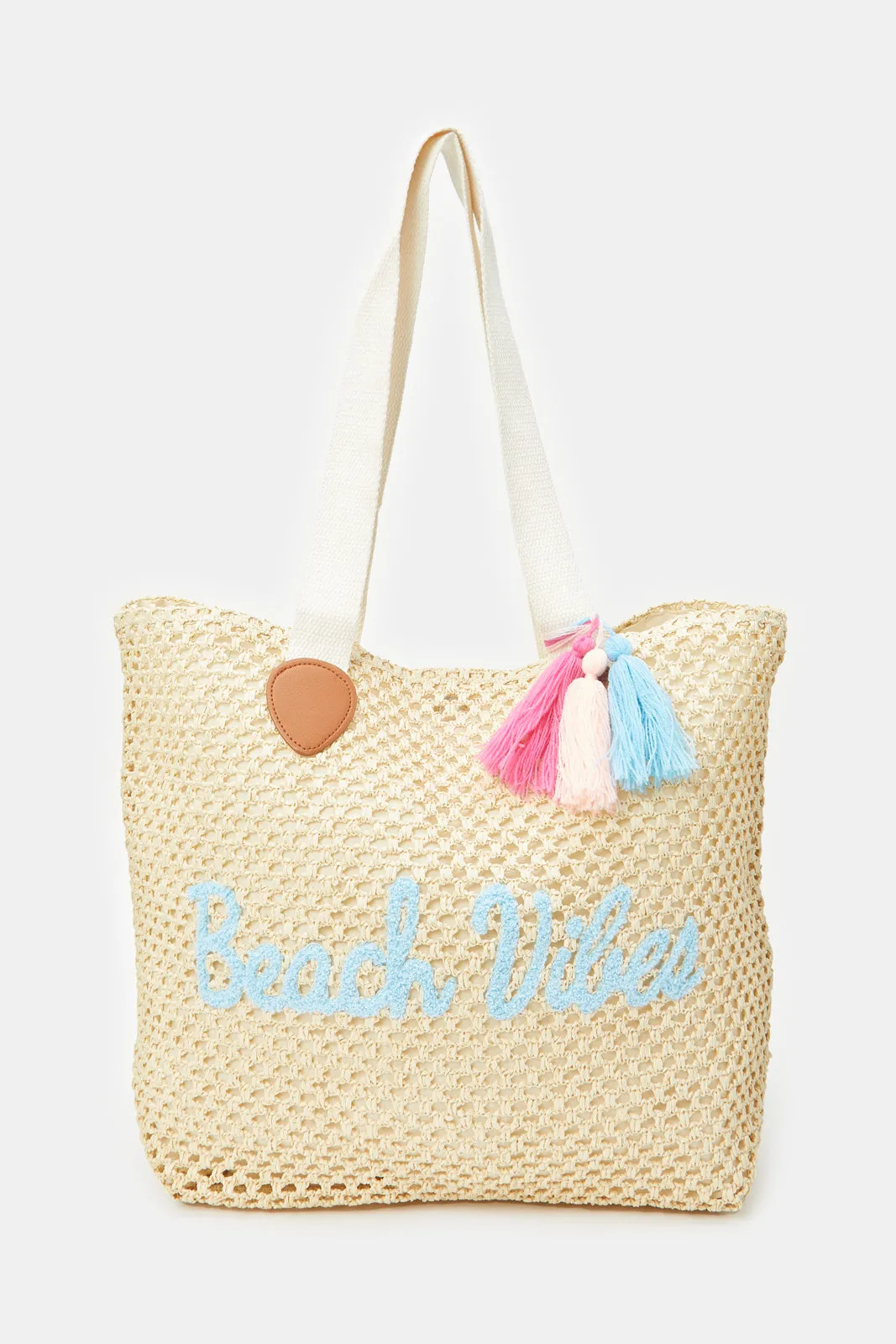 Women Beige Beach Vibes Bag