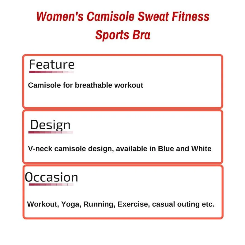 Women's Camisole Sweat Fitness Sports Bra