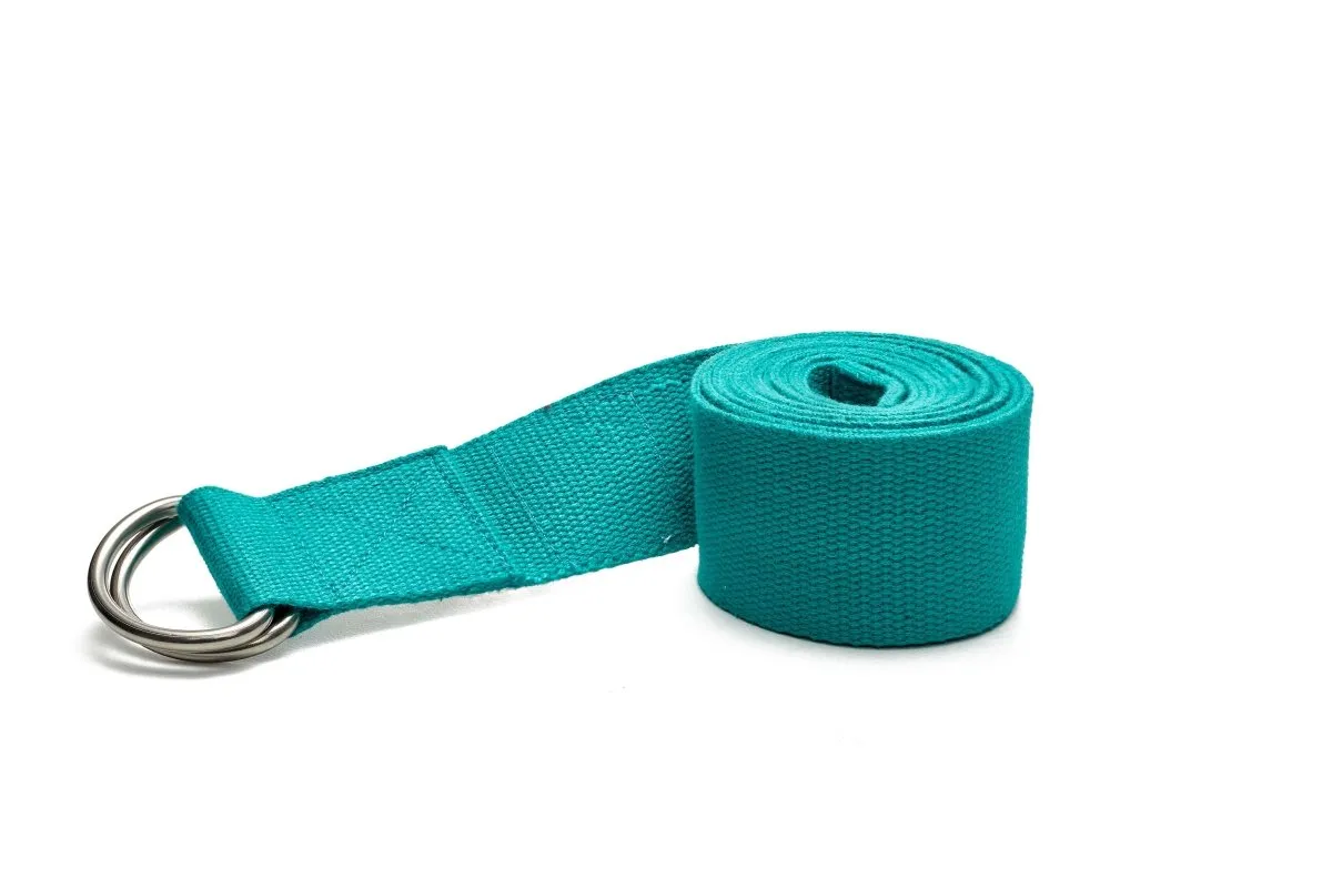 Yoga Belt | Organic Cotton Strap for Stretching | Yoga Practitioners & Gym-goers | Sky Blue