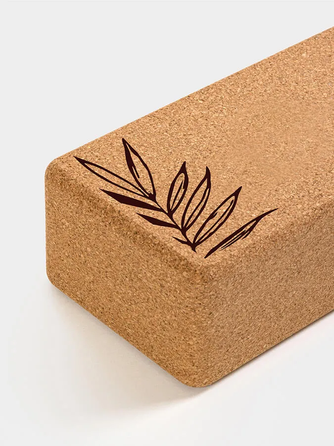 Yoga Studio Standard Size Cork Yoga Brick - Paradise Palm