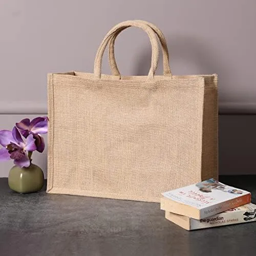 Yogi's Gift: Tote Bag with Handle - 100% Natural Jute Bag