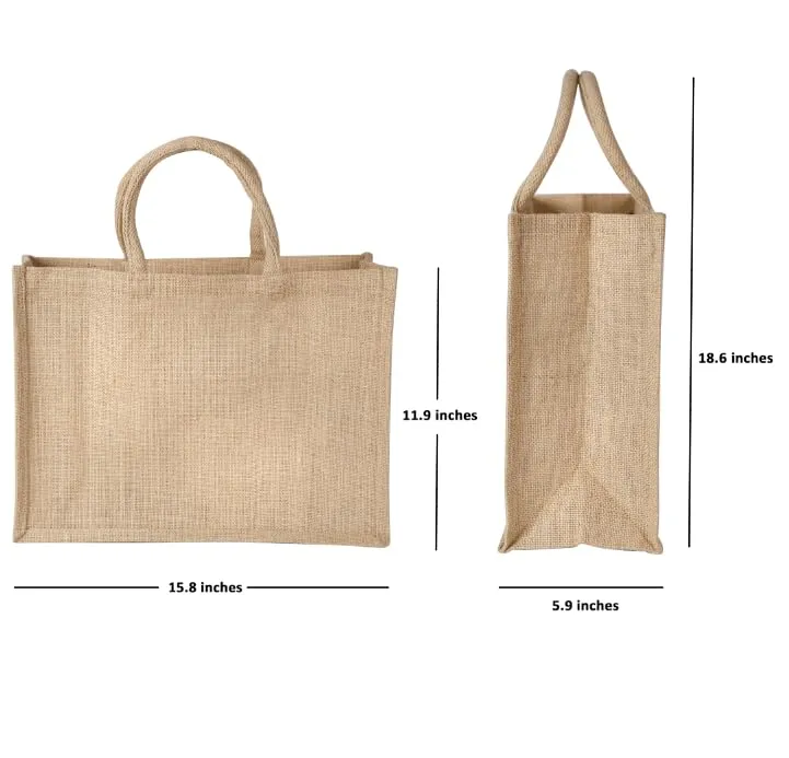 Yogi's Gift: Tote Bag with Handle - 100% Natural Jute Bag